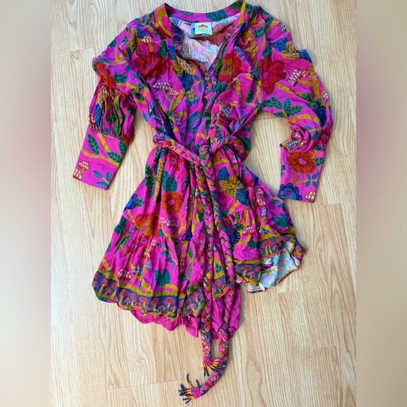 Farm Rio Sweet Forest Pink Mini Dress Size Small NWOT - Picture 5 of 7